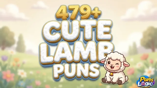 3D typography lamb puns thumbnail with cute fluffy cartoon lamb mascot.