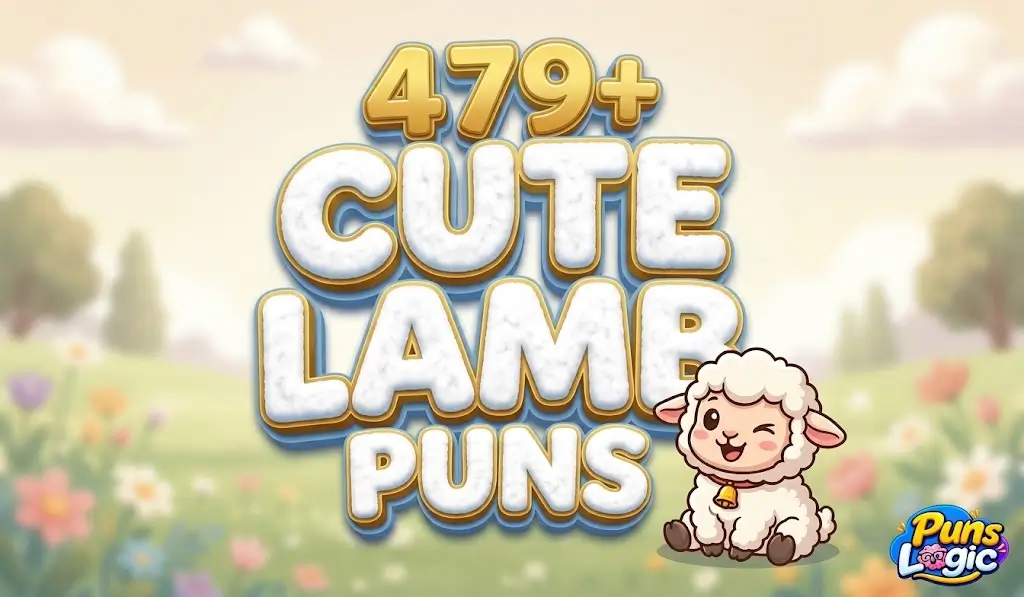 3D typography lamb puns thumbnail with cute fluffy cartoon lamb mascot.