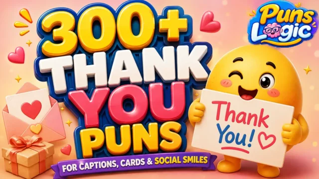 Funny thank you puns for cards and captions